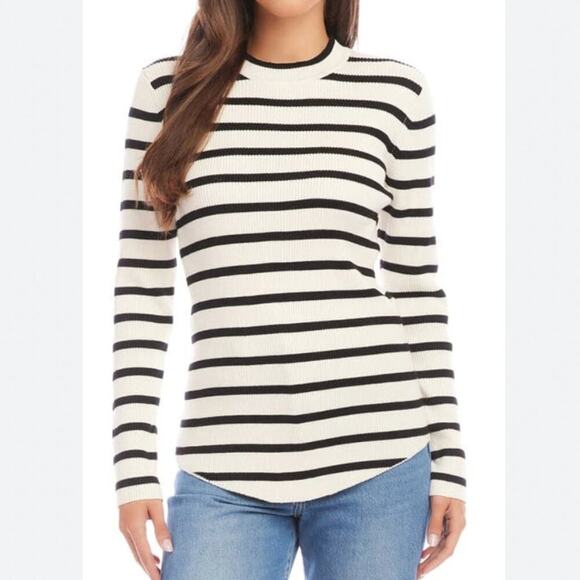 NWT Karen Kane Mariner Stripe Shirttail Sweater - Picture 1 of 7